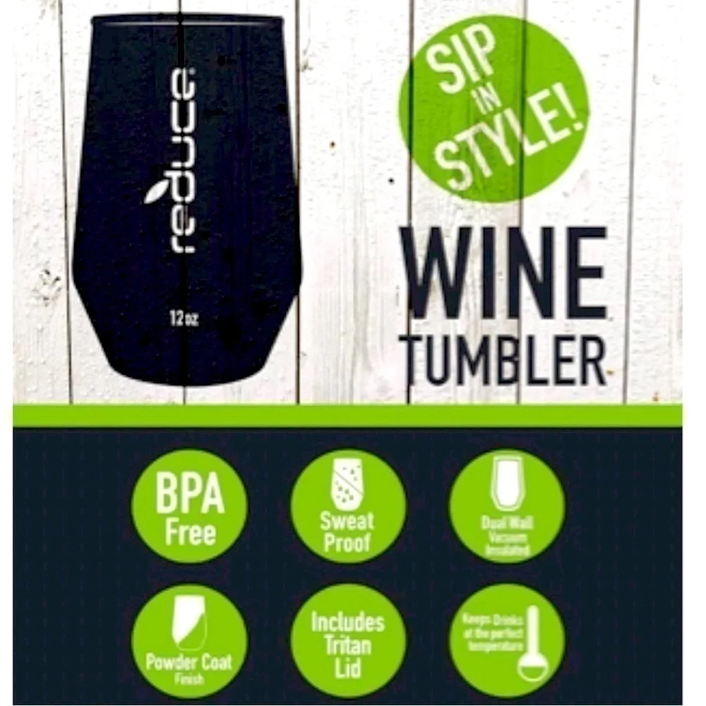 reduce Stemless Wine Tumbler w/ Lid